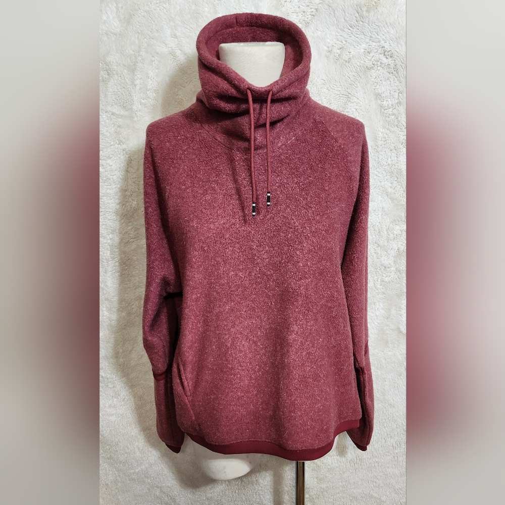 Nike Therma-FIT Mauve Cowl Neck Fleece Pullover Women's Small Sportswear